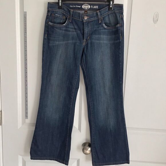 FOSSIL Long Live Vintage Flare Jeans Women’s Size 30 | Made in USA - Picture 1 of 13